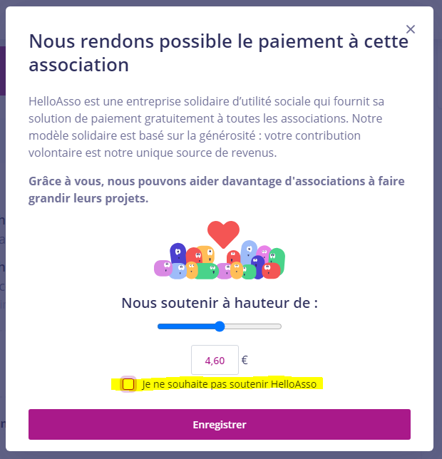 Je ne souhaite pas soutenir hello asso
